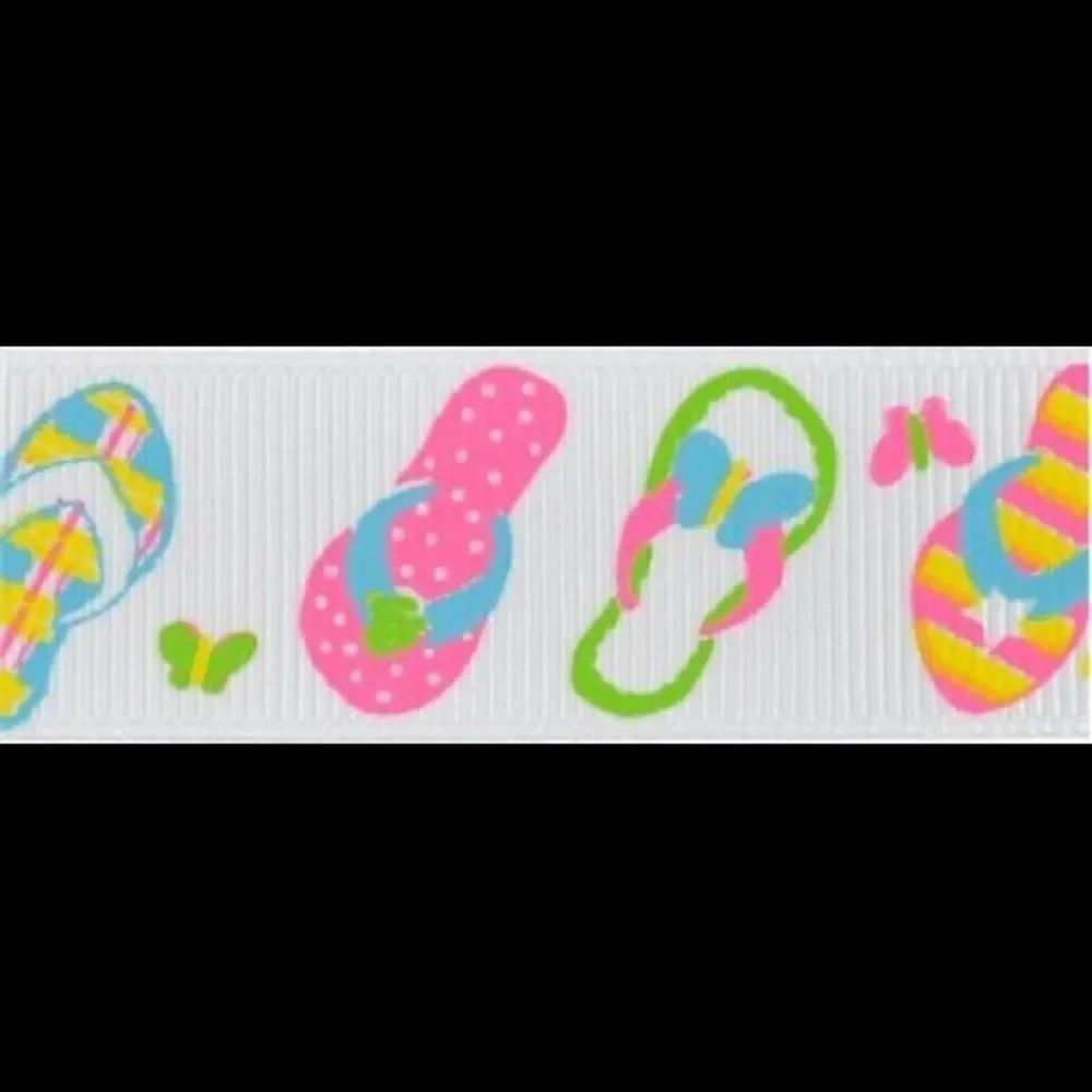 5/$24 grosgrain Ribbon 7/8” 5 yards flip flops NEW